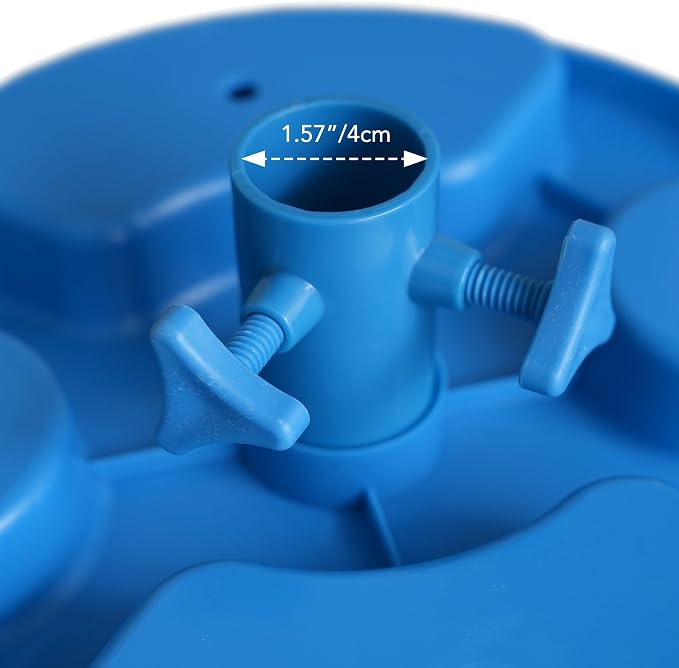 AMMSUN 13" Beach Umbrella Table Tray for Beach, Patio, Garden, Swimming Pool with Cup Holders, Snack Compartments Blue