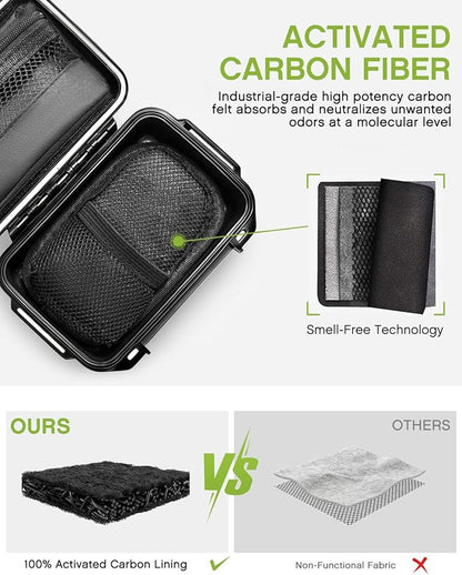 OZCHIN Storage Box - Hard Shell Joint Case, Waterproof & Airtight Storage Box with Activated Carbon Lining - Portable Odorless Box for Travel, Hiking & Outdoor