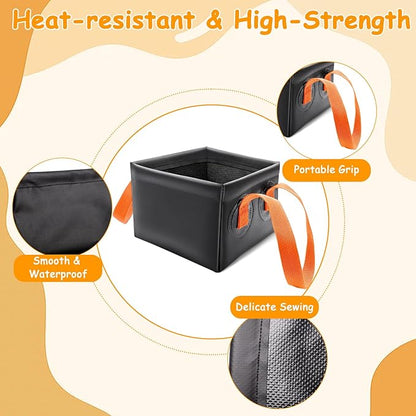 Grill Brush Water Bucket, Collapsible Dunk Tank Grill Brush Bristle Free for Barbecue Cleaner Tank for Steam Grill Brush Cleaning (Orange)