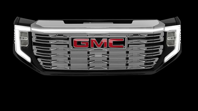 LED Grill Light Power Bar for 2022-2023 GMC Sierra 1500 (Black Anodized Frame)