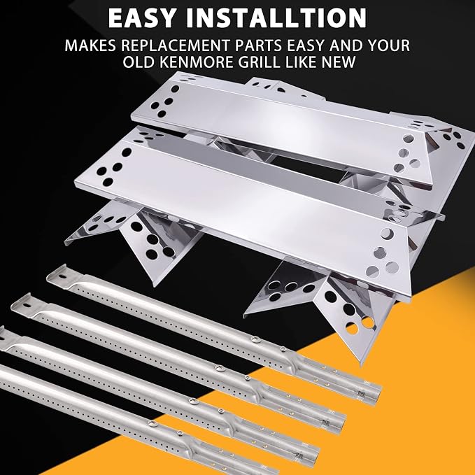 Grill Replacement Parts for Kenmore 415.16107110 122.16134110 415.16106210, Charbroil 463411911 463411512, Nexgrill 720-0783 720-0719BL, Grill Burners, Heat Plate Shield, Igniter