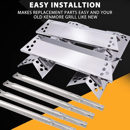 Grill Replacement Parts for Kenmore 415.16107110 122.16134110 415.16106210, Charbroil 463411911 463411512, Nexgrill 720-0783 720-0719BL, Grill Burners, Heat Plate Shield, Igniter