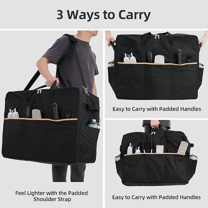 NOELIFE Padded Carry Bag for Blackstone 22 Inch Griddle & 17 Inch Tabletop Griddle with Hood Lid on Stand, 600D Water-resistant Outdoor Grill Carrying Case Fit for Model 1891 & 1814, Black (Bag Only)