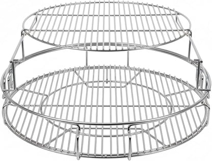 for Big Green Egg-XL 5-Piece Upgraded Replacement Kit for Large Eggspander, Including Multi-Function Grill Rack,Conveggtor Basket, Made of Stainless Steel, Expanded Cooking System