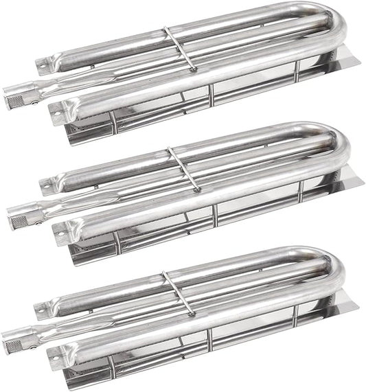 Stainless Steel Burner Tube Gas Grill Replacement Parts for Select Viking VGBQ 41 in T Series, VGBQ 53 in T Series, VGBQ 53" T Series and Other Grill Models, 21 7/8" x 6 1/8", Pack of 3
