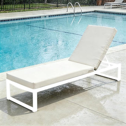 72x21 Inches Chaise Lounge Cushions Outdoor Replacement for Pool Side Waterpoof Patio Lounge Chair Cushions, Beige
