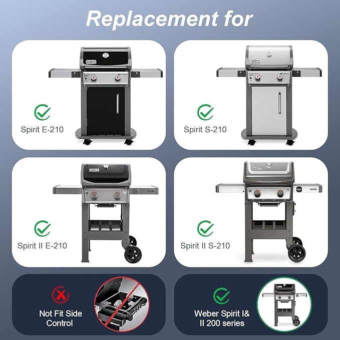 Uniflasy Spirit E210 Grill Parts for Weber, 7635 Flavorizer Bars, 69787 Burner Tubes & 7637 Grill Grates, Fits Weber Spirit 200 & GS4 Spirit II 200 Series Front Control, E/S-210 E/S-220