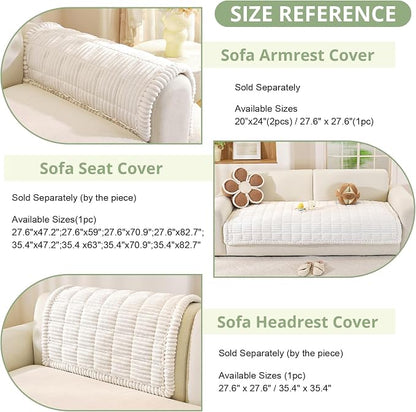 OstepDecor Couch Cover for Dogs, Washable Non Slip Sofa Cover for Pets | Soft Couch Covers for Sofa, Loveseat and Sectional, Furniture Protector Against Pet Hair & Dirt (35.4" x 70.9", White)