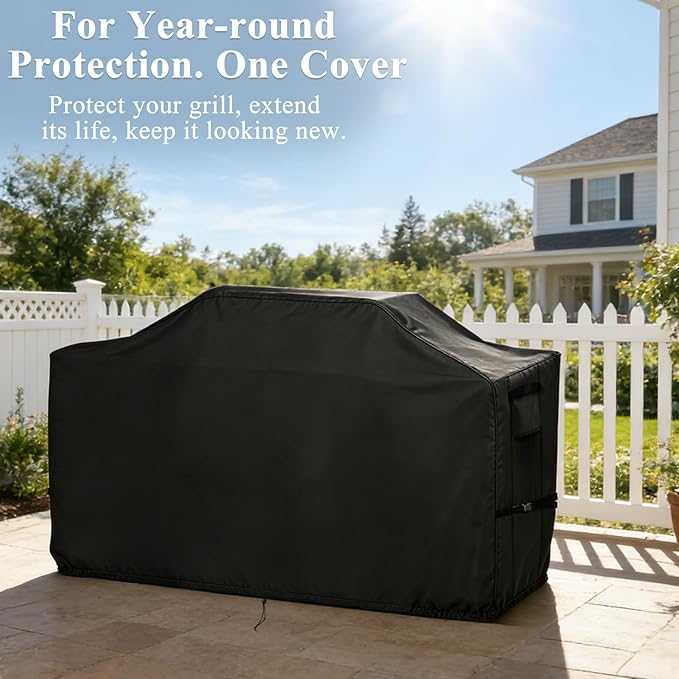 TheElves Grill Cover for 60 Inch Big Green Egg Grill Table, Outdoor Kitchen Island Covers Waterproof Heavy Duty for Kamado Ceramic Stand Prep Table Cart - 60" W x 30" D x 50" H