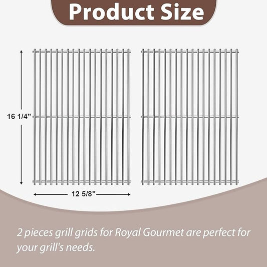 2-Pack Grill Grate Replacement Parts for Royal Gourmet CC1830 Series Charcoal Grill, Heavy-Duty Cooking Grid for 30-Inch Royal Gourmet Grill Parts CC1830,CC1830S,CC1830V,CC1830W,CC1830SC,CC1830F