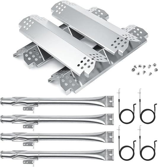 Hisencn 304 Stainless Steel Grill Replacement Parts for Nexgrill 720-0830H, 720-0888, 720-0888N, Grill Burner, Heat Plates, Grill Igniter Kit Replacement for Home Depot Nexgrill 4 Burner Parts