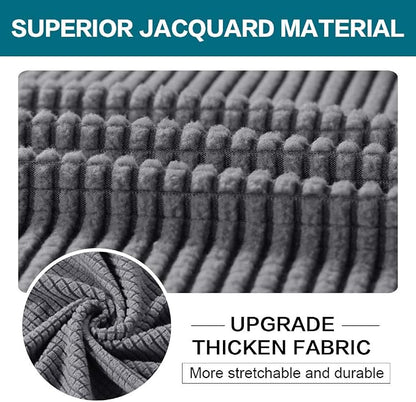 Turquoize 4 Piece Sofa Covers for 3 Cushion Couch Sofa Slipcover Soft Couch Cover for Dogs-Washable Sofa Furniture Covers with 3 Individual Cushion Covers, Jacquard Fabric (3 Cushion Sofa, Gray)