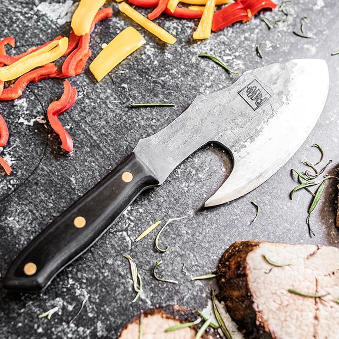 COOLINA Vikings Duo Butcher & Cleaver Knife Set - Hand-Forged High-Carbon Steel, Razor Sharp, Full Tang, Wood Handle, Perfect for BBQ, Meat & Veggies, Built for Grill Masters