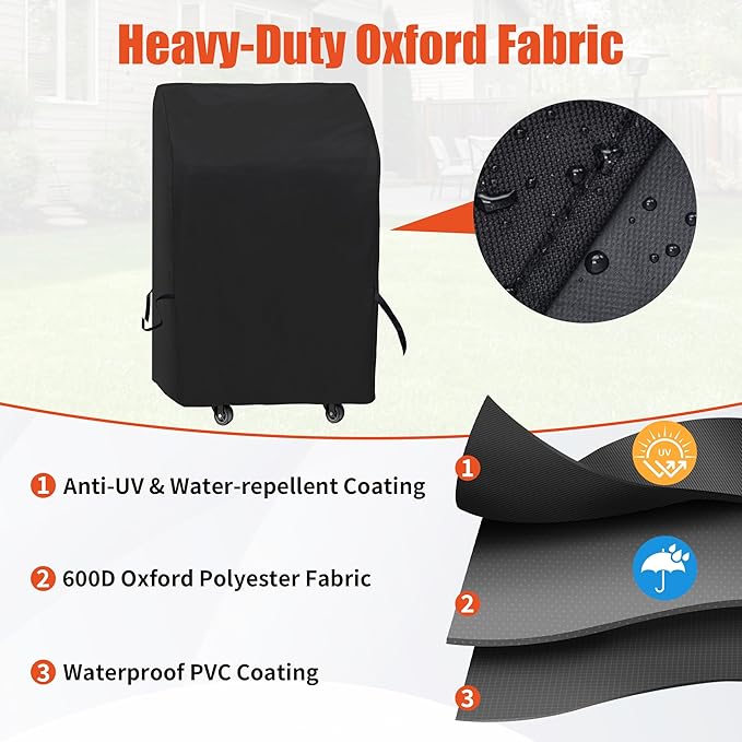 iCOVER Small Grill Cover 30 Inch, 600D Weatherproof BBQ Covers, Waterproof Outdoor Heavy Duty Protection for Gas Grills Smoker, Two Burner BBQ