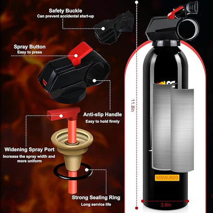 Fire Extinguishers with Mount Bracket - 4 Packs Small Portable Fire Extinguisher for Home, Kitchen, Car, Boat, RV, Vehicle - 620ml Water-Based Fire Extinguisher for Class A, B, C, K Fire