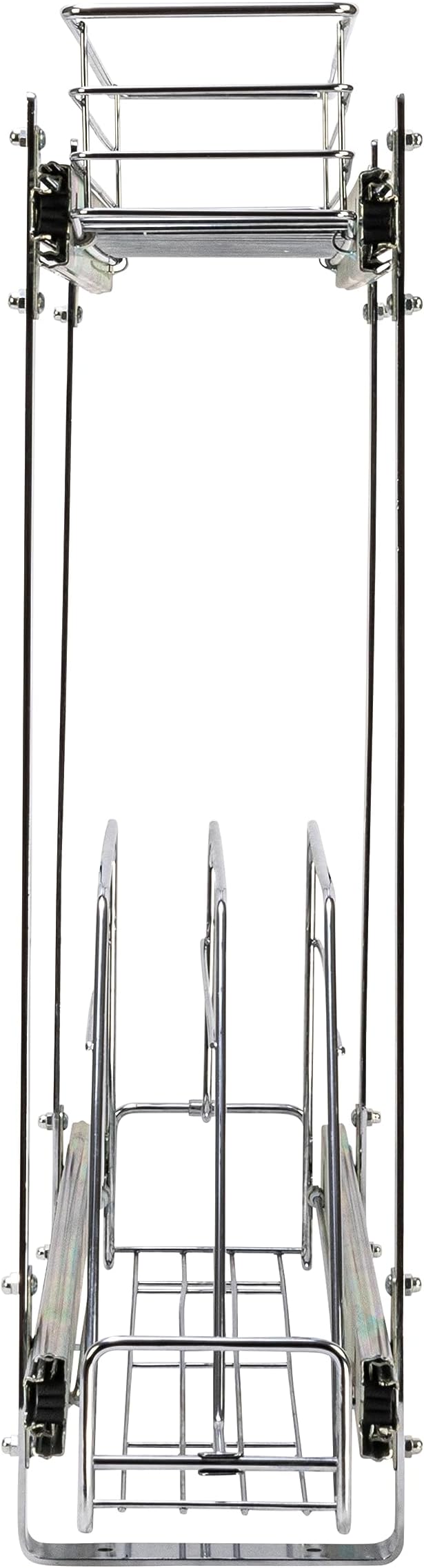 Household Essentials Glidez Multipurpose Chrome-Plated Steel Pull-Out/Slide-Out Storage Organizer for Cookware and Bakeware - 2-Tier Design - Fits Standard Size Cabinet or Shelf, Chrome