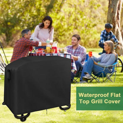 42 in Flat Top Grill Cover Waterproof for Cuisinart 2 Burner Griddle CGG-0028, 42 inch Weatherproof Gas Grill Cover for Most Standard 2-Burner Griddles, Propane griddles covers 43" x 25" x 31"