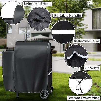 Grisun Grill Cover for Pit Boss Pro Series II 600, Lexington 500/540, 600D Waterproof Grill Cover for PB600PS1 Wood Pellet Grill Smoker, Perfect for Pit Boss 600 Pro Series