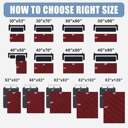 Smiry Waterproof Reversible Pet Couch Covers for Dogs | Pet Friendly, Soft Fabric, Washable Sofa Furniture Protector for Dogs Cat Kids, Checkered (52"x82", Wine Red/Wine Red)