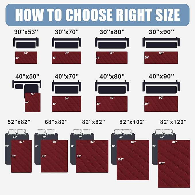 Smiry Waterproof Reversible Pet Couch Covers for Dogs | Pet Friendly, Soft Fabric, Washable Sofa Furniture Protector for Dogs Cat Kids, Checkered (68"x82", Wine Red/Beige)