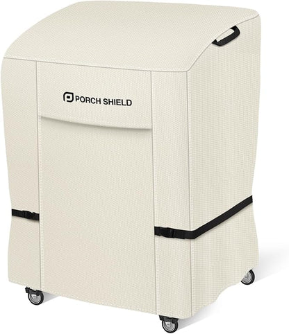 Porch Shield 34W x 24D x 46H inch Premium Gas Grill Cover Up to 32 inch, Waterproof and Fade Resistant 600D BBQ Covers for Weber, Brinkmann, Char-Broil and More, Light Tan