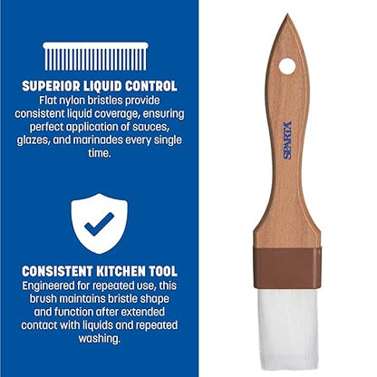 SPARTA 4039600 Nylon Wide Brush, Flat With Nylon Bristles, 1.5 Inches, Brown, (Pack of 12)