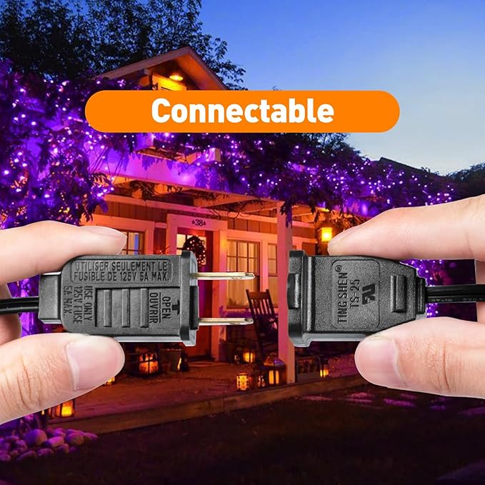 C7 LED Christmas & Halloween Lights - 12FT Outdoor Purple String Lights with 12 Vintage LED Bulbs, Indoor/Outside Hanging Decor for Porch, Garden, Backyard, Balcony, Holiday Party