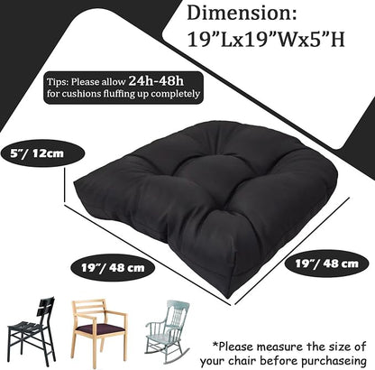 MTMR Outdoor Chair Cushions Set of 2, Patio Furniture Seat Pads, Waterproof | 2Pcs , waterproof cover, PP cotton, u-shaped, no-fading, thick patio seat pads for outdoor wicker furniture in yard, 19x19x4
