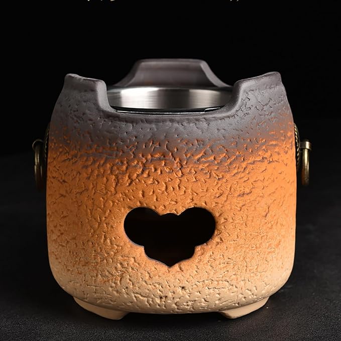 Clay Charcoal Stove Tea Set Kung Fu Tea Stove Outdoor Heating Stove Barbecue Oven Pottery Stove for Home Camping Cooking Accessories(Medium)
