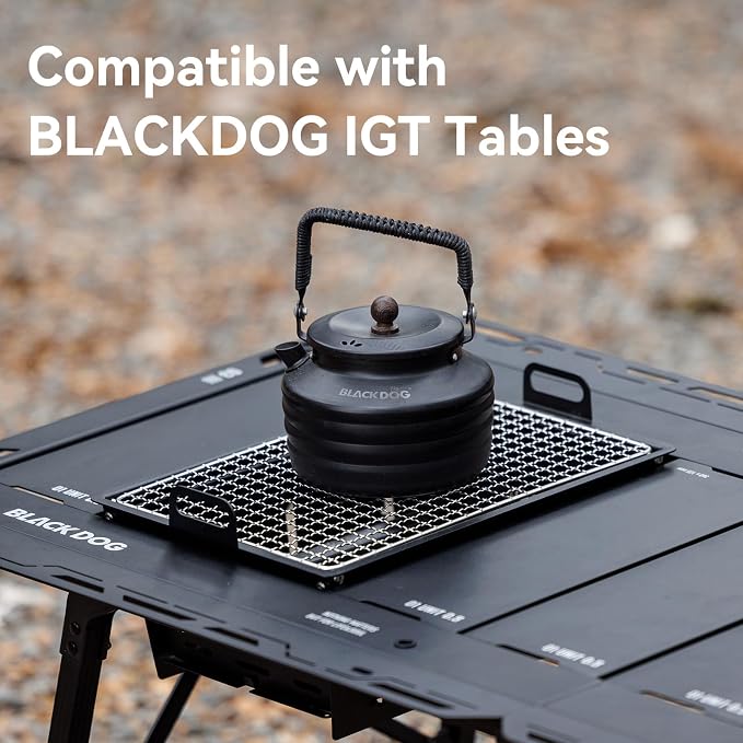 BLACKDOG IGT Compatible Insert Grill, Foldable Carbon Steel Charcoal Module for Modular Camp Kitchen System, Rapid Setup Handles, 14.2" x 9.8", Perfect Flush Fit