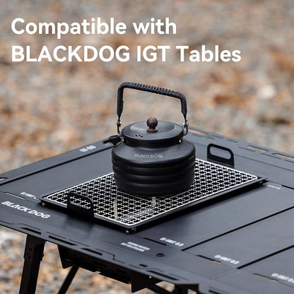 BLACKDOG IGT Compatible Insert Grill, Foldable Carbon Steel Charcoal Module for Modular Camp Kitchen System, Rapid Setup Handles, 14.2" x 9.8", Perfect Flush Fit