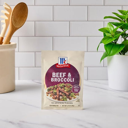 McCormick Seasoning Mix, Beef & Broccoli, No Artificial Flavors, For Restaurant-Style Beef & Broccoli in Just 25 Minutes, 1.37 oz (Pack of 12)