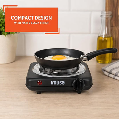 IMUSA Mini Compact 1000W Single Coil Electric Hot Plate Portable Burner