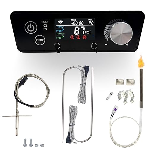 WiFi Controller Replacement for Pit Boss Vertical Pellet Smoker 3/4/5/7-Series & 5-Series Charcoal Grill Smoker with APP Control, Real-Time Temp Monitoring, Includes RTD Probe, 2 Meat Probes, Hot Rod