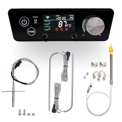 WiFi Controller Replacement for Pit Boss Vertical Pellet Smoker 3/4/5/7-Series & 5-Series Charcoal Grill Smoker with APP Control, Real-Time Temp Monitoring, Includes RTD Probe, 2 Meat Probes, Hot Rod