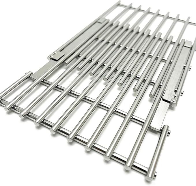 Stainless Cooking Grill Grates Replacement Adjustable Universal Extends from 14" to 20" Long, 8" Wide Each Adjust Expandable Cooking Grill Grids (3pack)