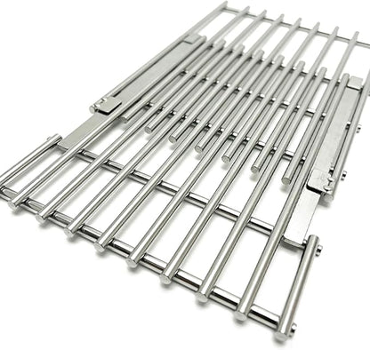 Stainless Cooking Grill Grates Replacement Adjustable Universal Extends from 14" to 20" Long, 8" Wide Each Adjust Expandable Cooking Grill Grids (3pack)