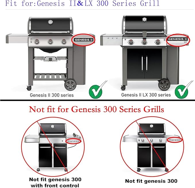 Leship 18.75" Grates for Weber Genesis II 300 Series Grills Genesis II E/S 310 315 325 330 335 Gas Grills, Cast Iron Grill Grates Replacement Parts for Weber 66095 66805 (18.75" x 13.25")