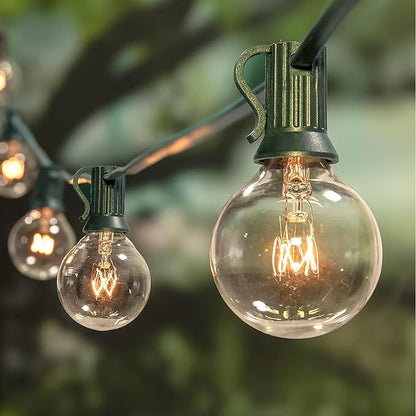 25Ft Outdoor Christmas String Lights, G40 Warm White Christmas Decorations Lights with 27 Incandescent Globe Bulbs, Vintage Christmas Lights for Xmas Tree Party Backyard Wedding Garden Holiday Patio