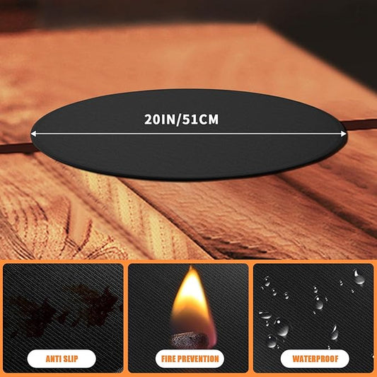 20'' Fire Pit Mat for Solo Stove Mesa/XL Tabletop Fire Pit,4-Layer Fireproof Heat Resistant Under Grill Mat, Easy-to-Clean Waterproof & Non-Slip for Table Top Protection