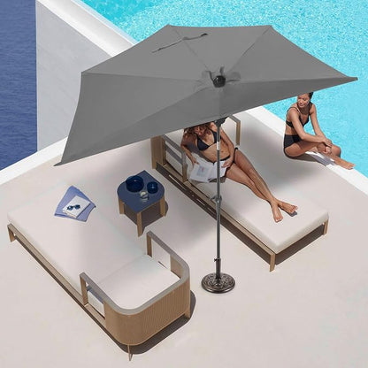 FLAME&SHADE 9ft Half Patio Umbrella - Half Outdoor Umbrella with Tilt UV Protection Waterprool, Half Round Table Umbrella for Wall Balcony, Pool, Porch, Garden, Deck, Market, Backyard (Anthracite)