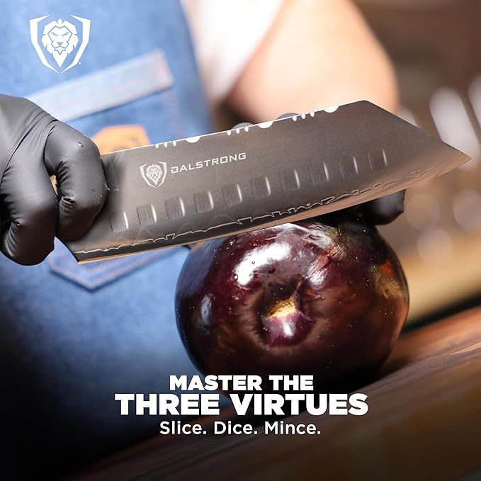 Dalstrong Santoku Knife - 7 inch - Valhalla Series - 9CR18MOV High Carbon Steel - Vegetable Knife - Celestial Resin & Wood Handle - Asian Cooking Knife - Premium Kitchen Knife Gift- w/Leather Sheath