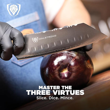 Dalstrong Santoku Knife - 7 inch - Valhalla Series - 9CR18MOV High Carbon Steel - Vegetable Knife - Celestial Resin & Wood Handle - Asian Cooking Knife - Premium Kitchen Knife Gift- w/Leather Sheath