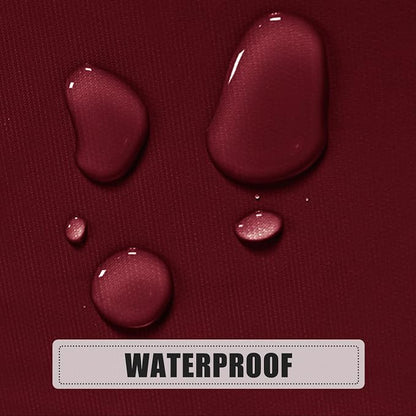 sancua 100% Waterproof Vinyl Tablecloth Table Cloth 60 Inch Round, Burgundy | Oil Spill Proof, PVC Material, Wipe Clean Table Cover for Dining Tables, Buffet Parties and Camping