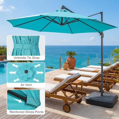 COWVIE Umbrella Canopy Replacement for 8 Ribs Patio Umbrella, Outdoor Table Parasol Replacement for Yard, Canopy Only