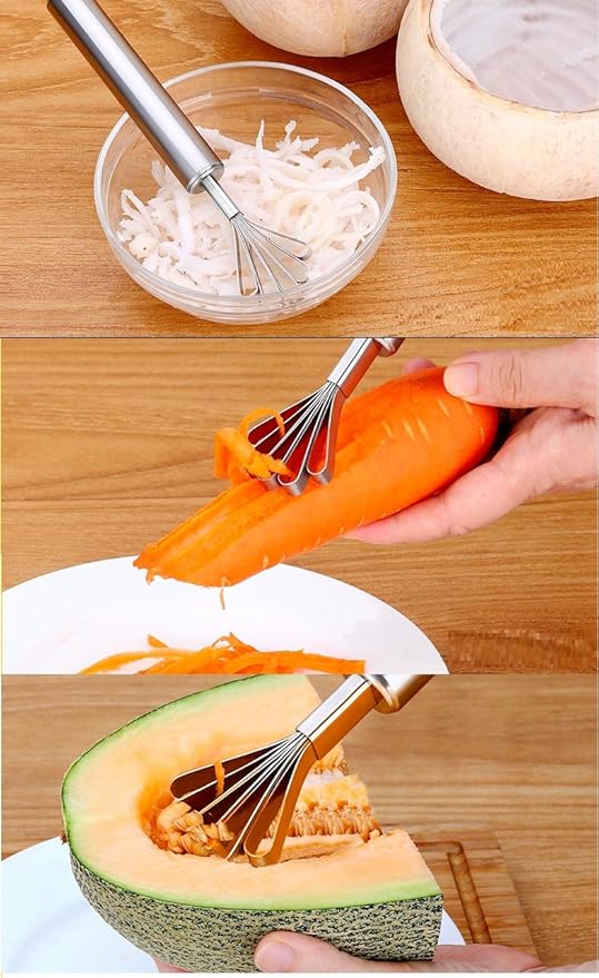 Alwaysuc Stainless Steel Coconut Meat Removal Knife, Multi-Purpose Stainless steel planer