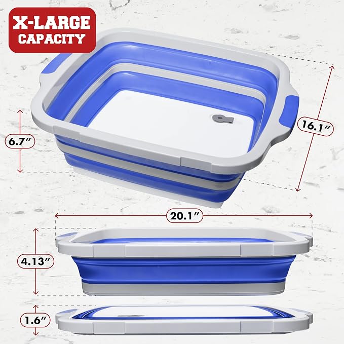 Collapsible XL Smoker & BBQ Prep Tub with Locking Lid | Includes Cutting Board, Meat Marinade & Brine Container For Turkey, Brisket & Ribs - Best Grill Accessories Gifts For Men