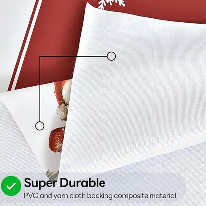 Christmas Table Cloth Rectangle Heavy Duty Vinyl Red Christmas Tablecloth Plastic Reusable Santa Tablecloth Wpieable Waterproof PVC Xmas Table Cover for Dining Party New Year(Deers, 54"x84")