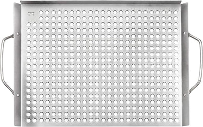 Outset 76632 Stainless Steel Grill Topper Grid, 11"x17" BBQ Tray
