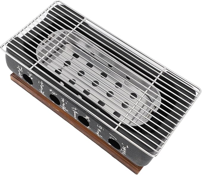 Semme Charcoal Hibachi Grill Japanese Grill Japanese Portable BBQ Stove Compact Charcoal Barbecue with Quick Heating for Camping Outdoor Cooking (XL)